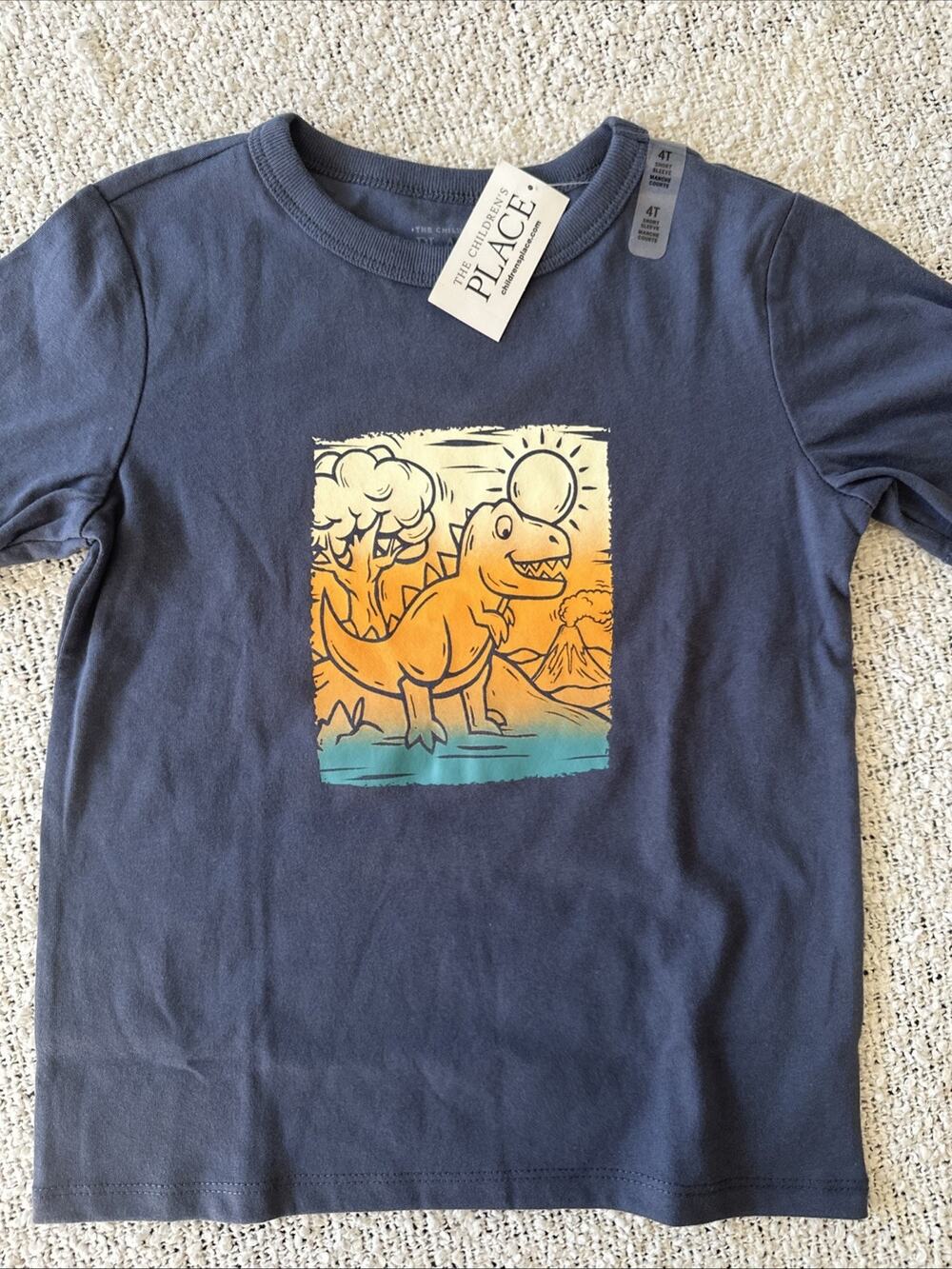The Children's Place Boys Graphic Dino Blue T-Shirt Size Small 4T New With Tag